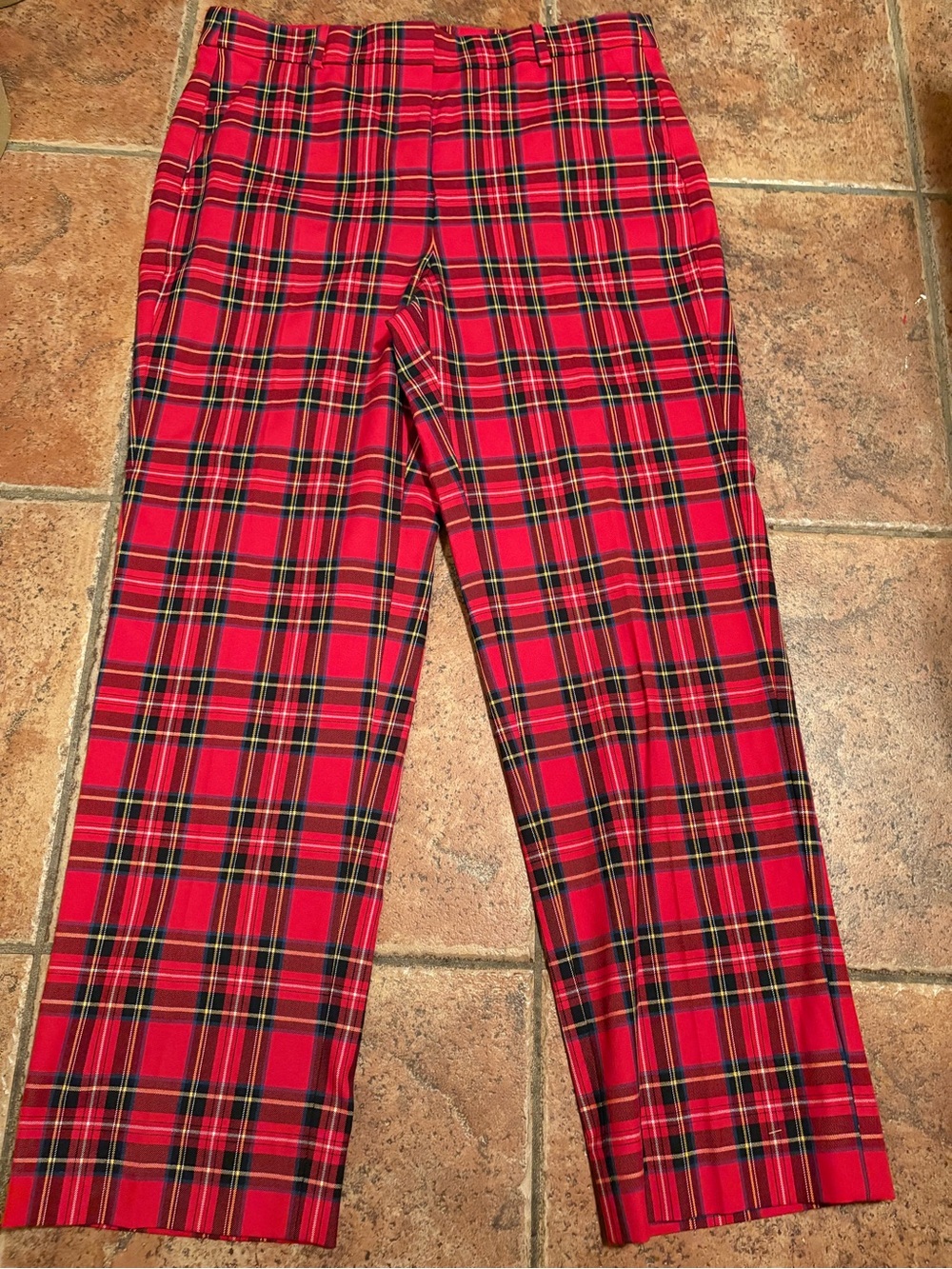 J. Crew Red Tartan Plaid Trousers